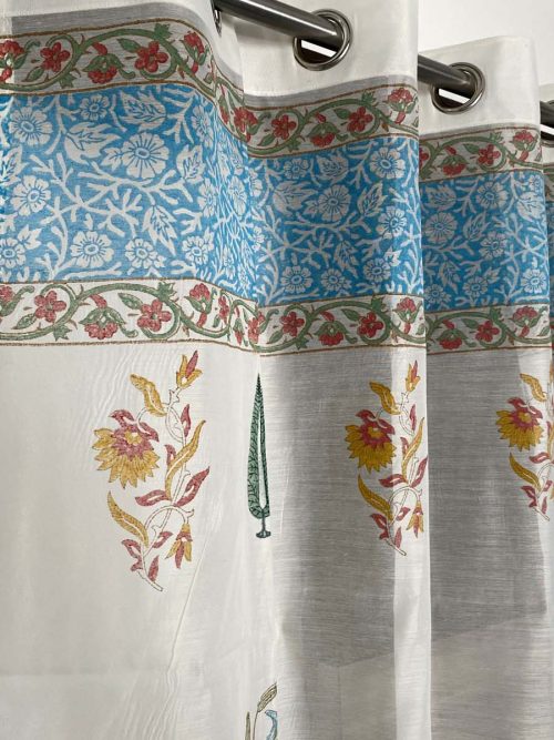 Chanderi Hand Block Curtain