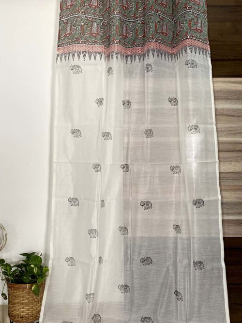 Chanderi Hand Block Curtain