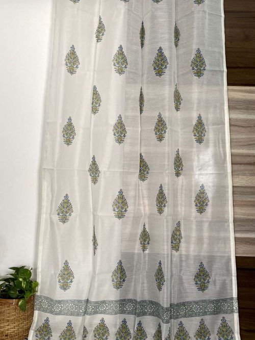 Chanderi Hand Block Curtain