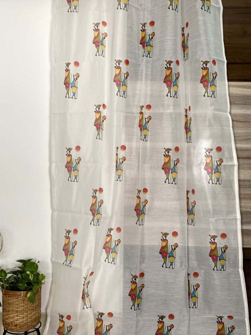 Chanderi Hand Block Curtain