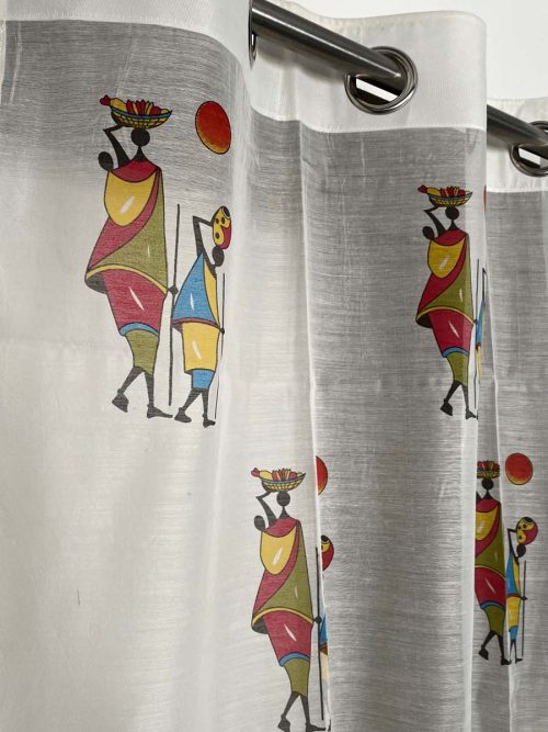 Chanderi Hand Block Curtain