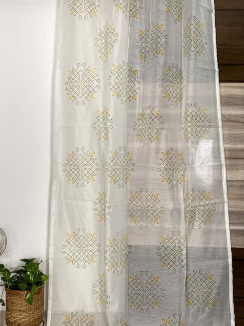 Chanderi Hand Block Curtain