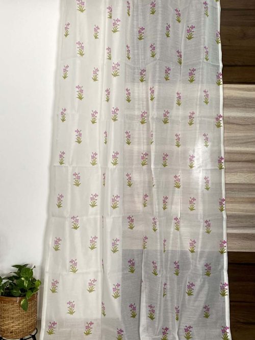 Chanderi Hand Block Curtain