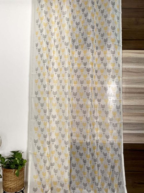 Chanderi Hand Block Curtain