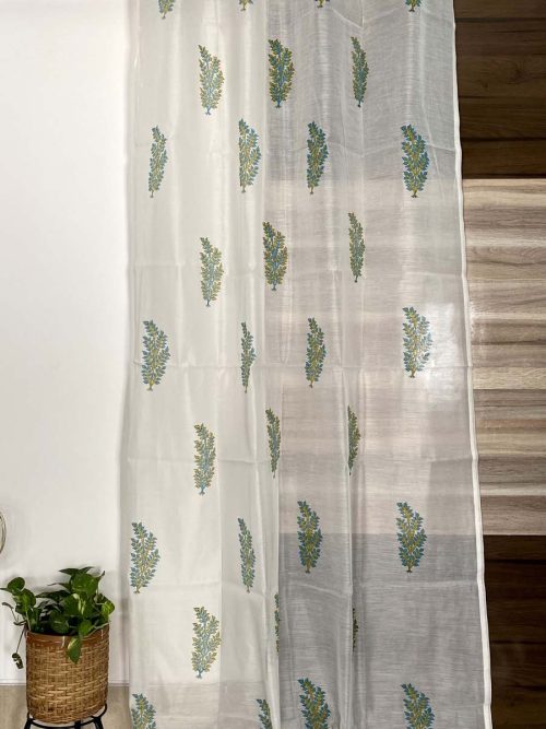 Chanderi Hand Block Curtain