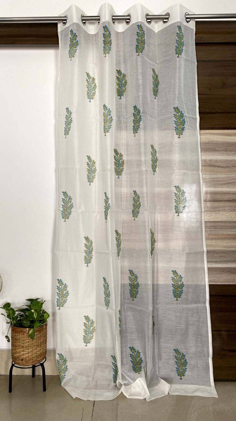 Chanderi Hand Block Curtain