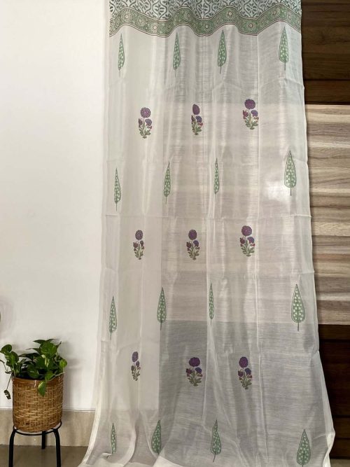 Chanderi Hand Block Curtain