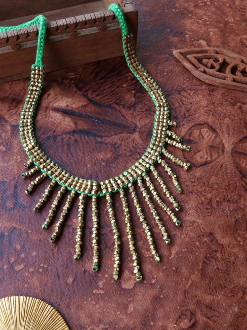 Green Dhokra Necklace