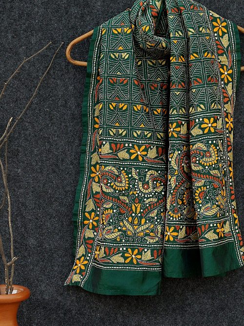 Kantha Embroidered Tussar...