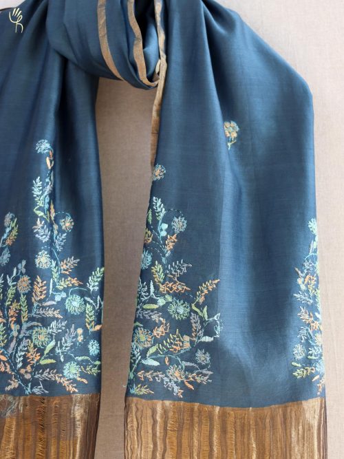 Aari Embroidered Chanderi Dupatta