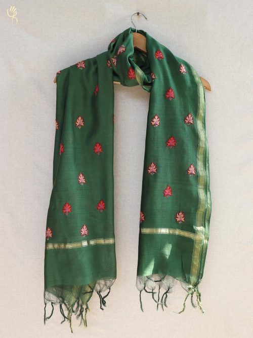 Aari Embroidered Chanderi...