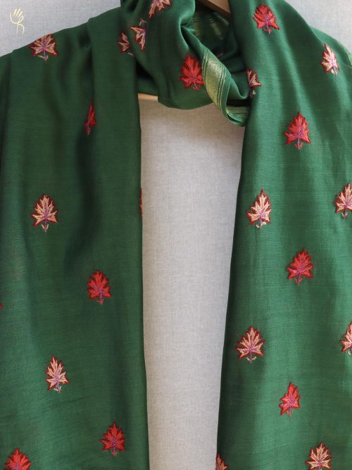 Aari Embroidered Chanderi...