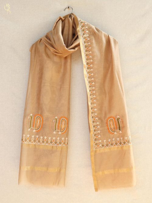 Embroidered Chanderi Dupatta