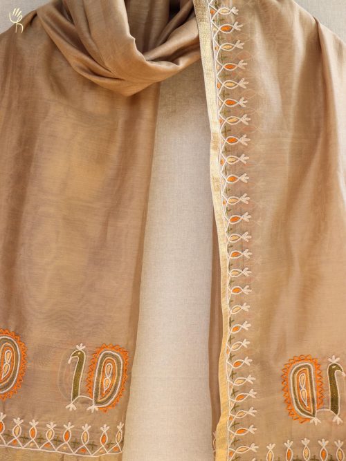 Embroidered Chanderi Dupatta