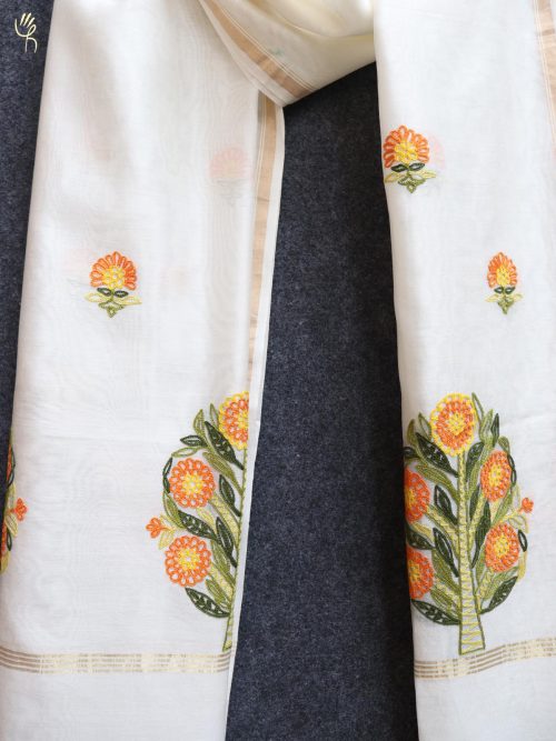 Embroidered Chanderi Dupa...