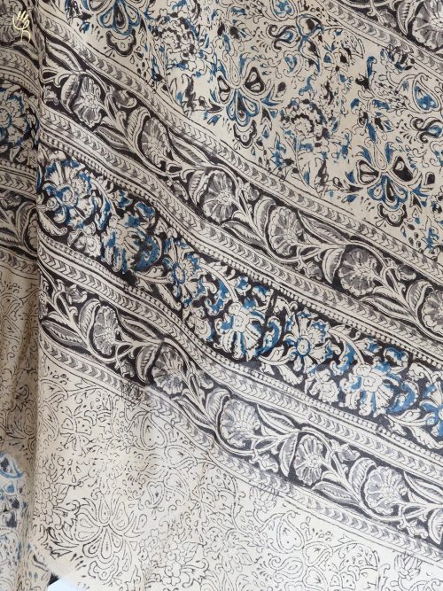 Kalamkari Block Printed Silk Saree
