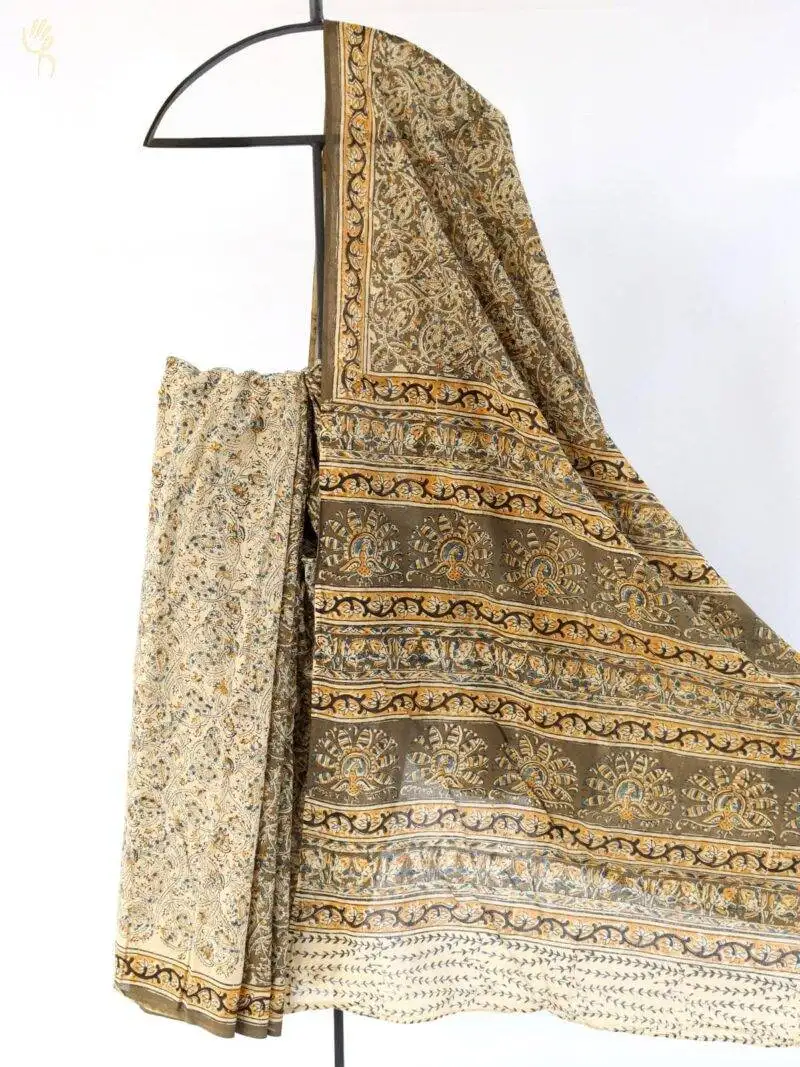 Kalamkari Block Printed Cotton Saree