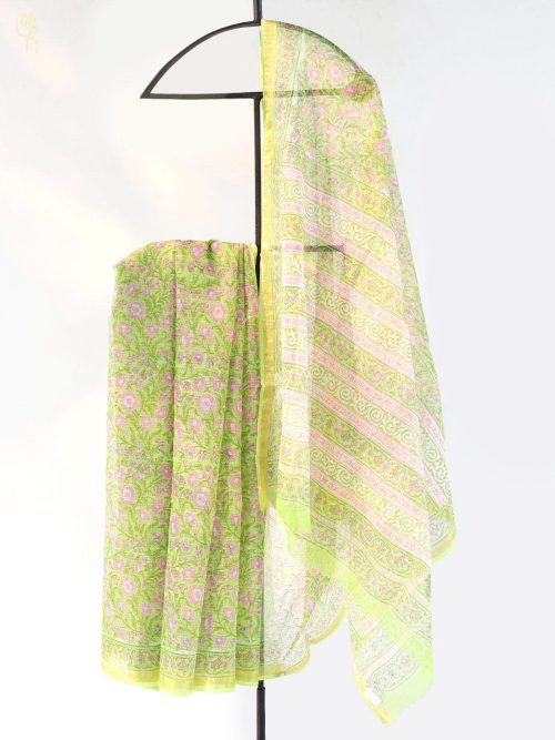 Hand Block Printed Kota Doria Saree