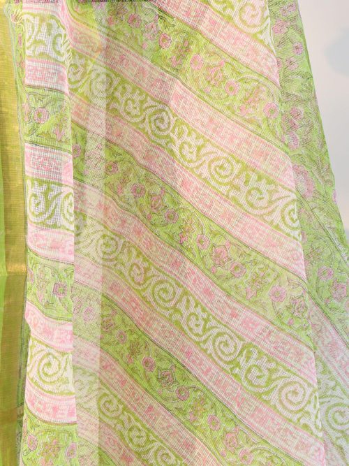 Hand Block Printed Kota Doria Saree