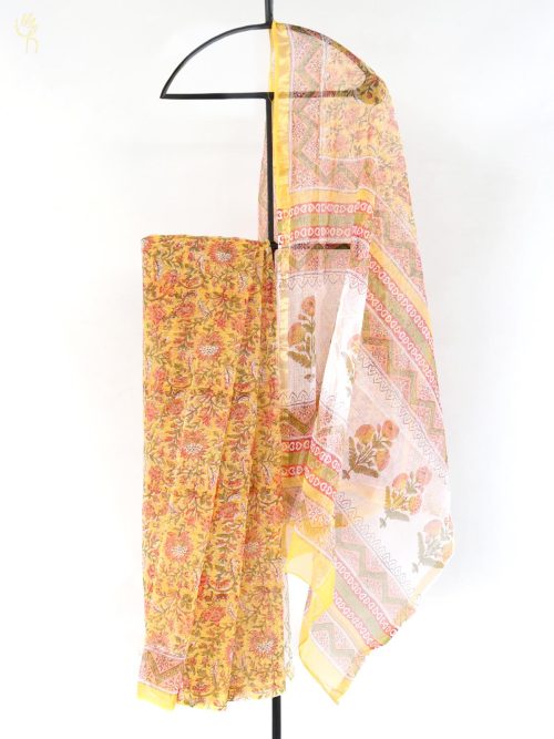 Hand Block Printed Kota Doria Saree