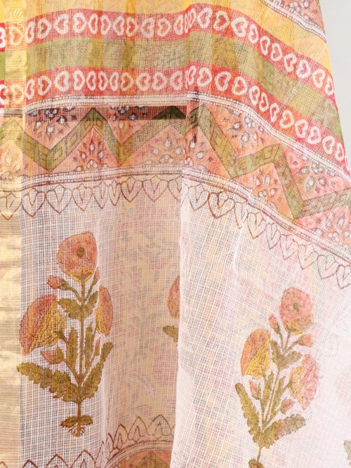 Hand Block Printed Kota Doria Saree