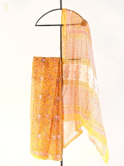 Hand Block Printed Kota Doria Saree