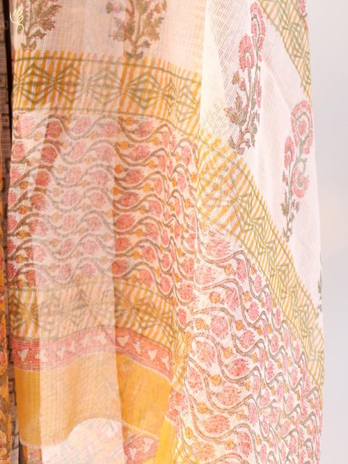 Hand Block Printed Kota Doria Saree