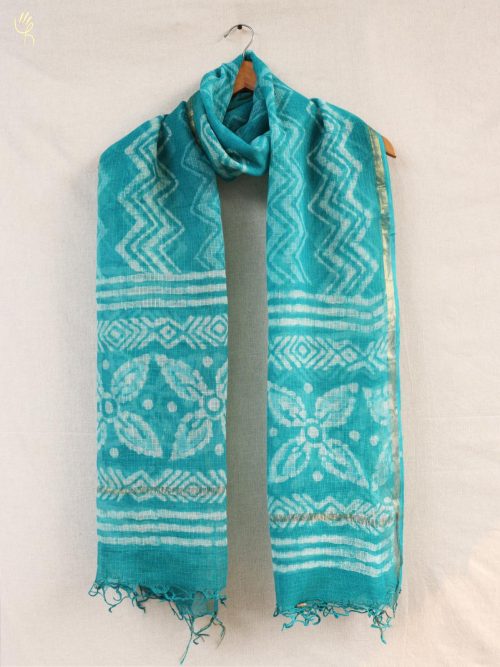 Hand block printed Kota Doria Dupatta