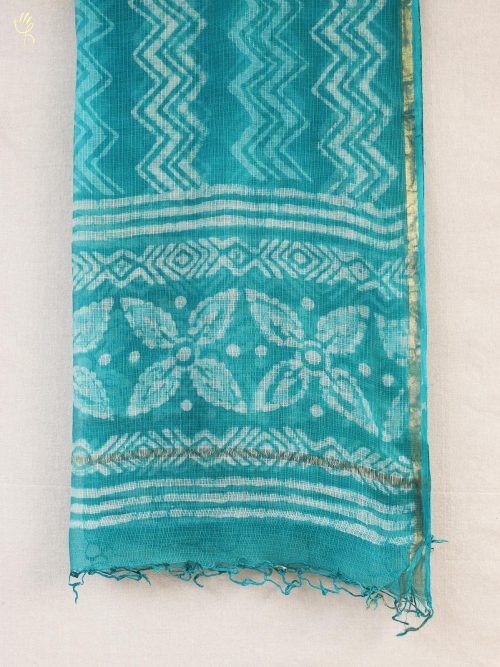 Hand block printed Kota Doria Dupatta