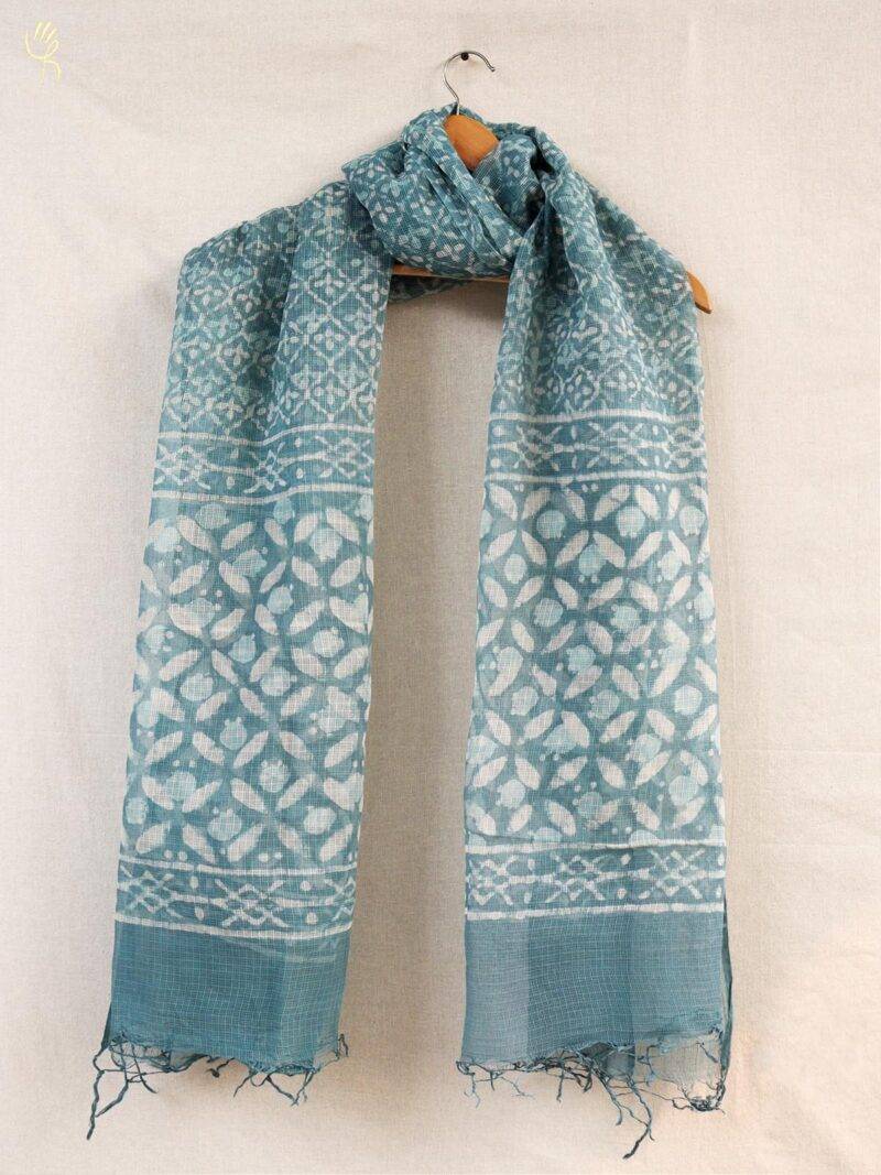 Hand block printed Kota Doria Dupatta