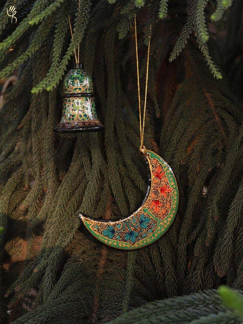 Papier-Mache Moon And Bell Set