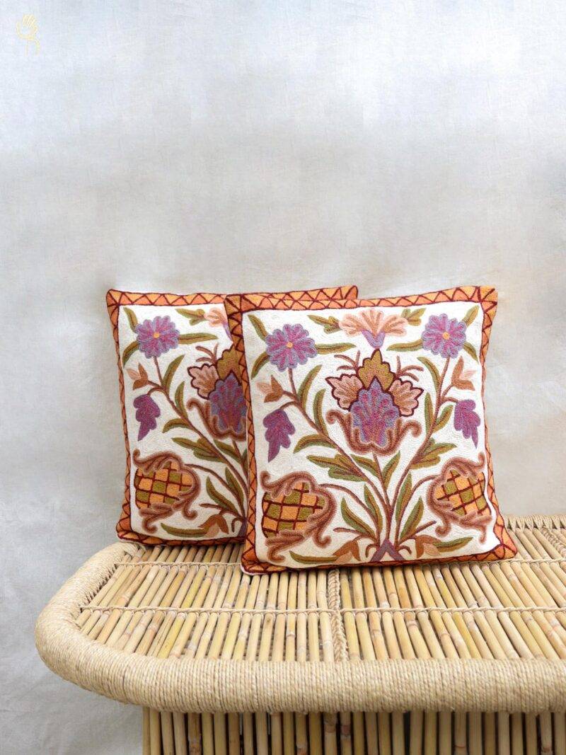 Crewl Embroidered Cushion Cover