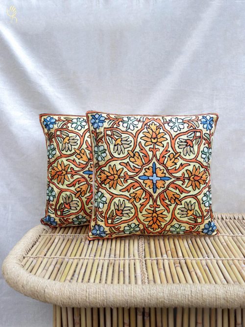 Crewl Embroidered Cushion Cover