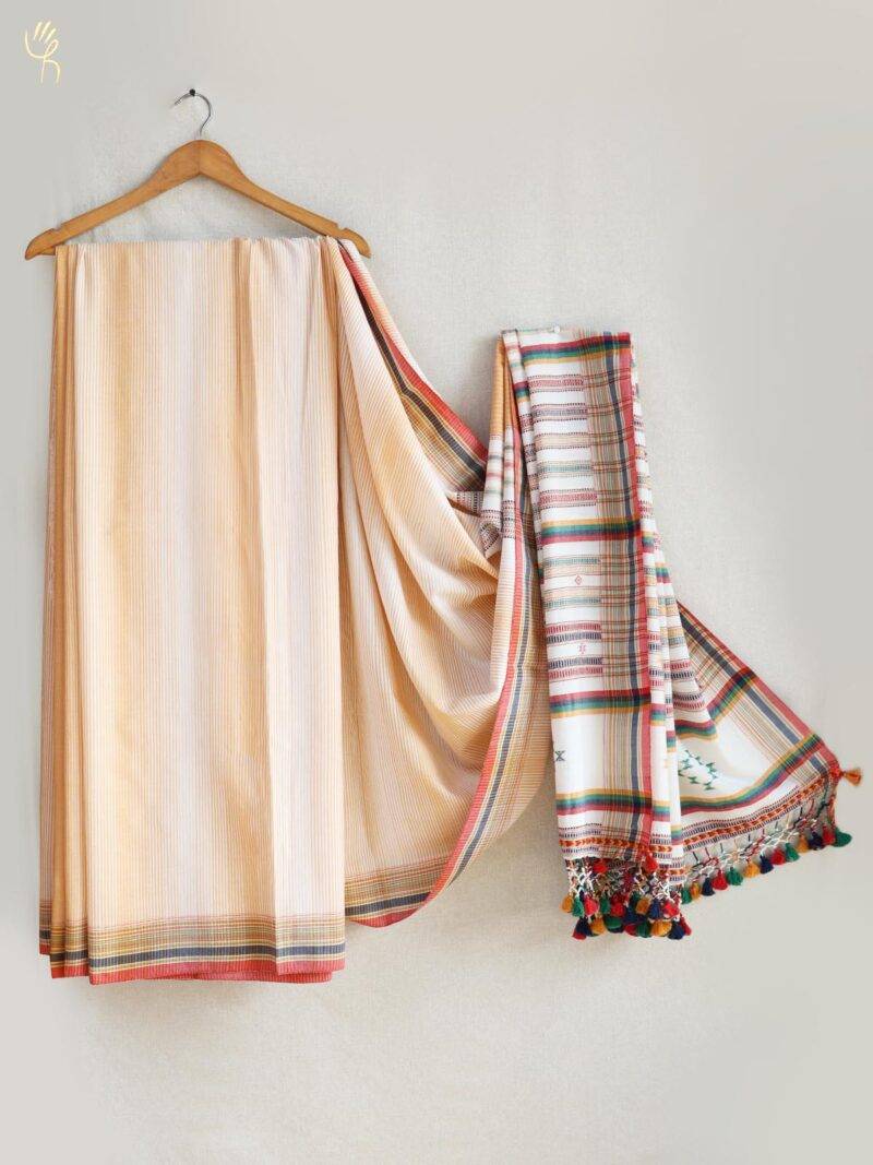 Bhujodi Off White Cotton Saree