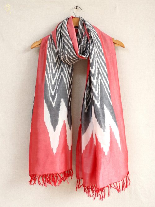 Ikat Cotton Grey And Red ...