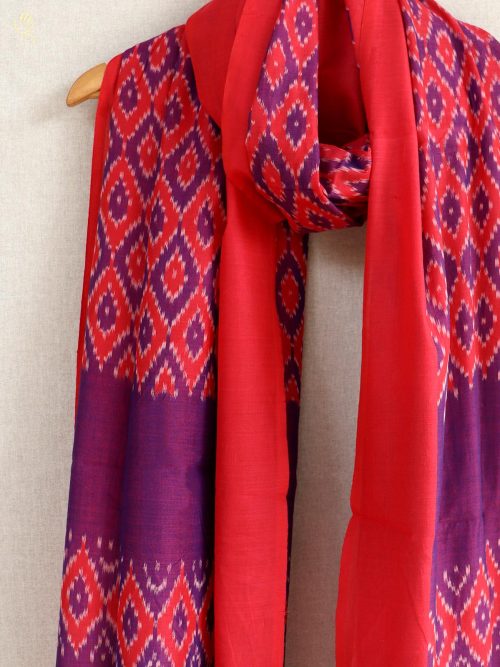Ikat Cotton Purple And Re...