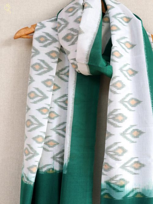 Ikat Cotton White And Gre...
