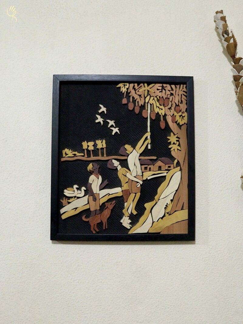 Wood Collage Carving Wall Decor