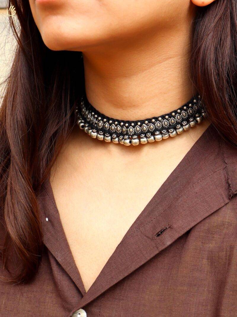 Patwa Thread German Silver Necklace