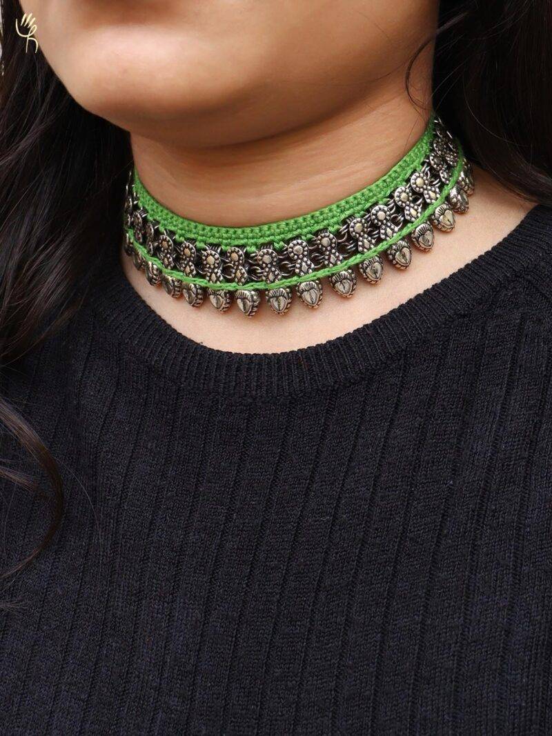 Patwa Thread German Silver Necklace