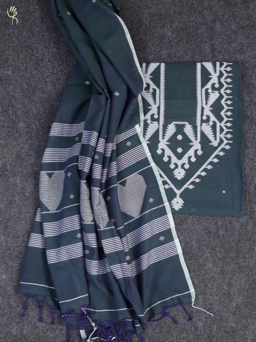 Shop Embroidered Handloom Cotton Suit Set 3731 Online - Women Plus