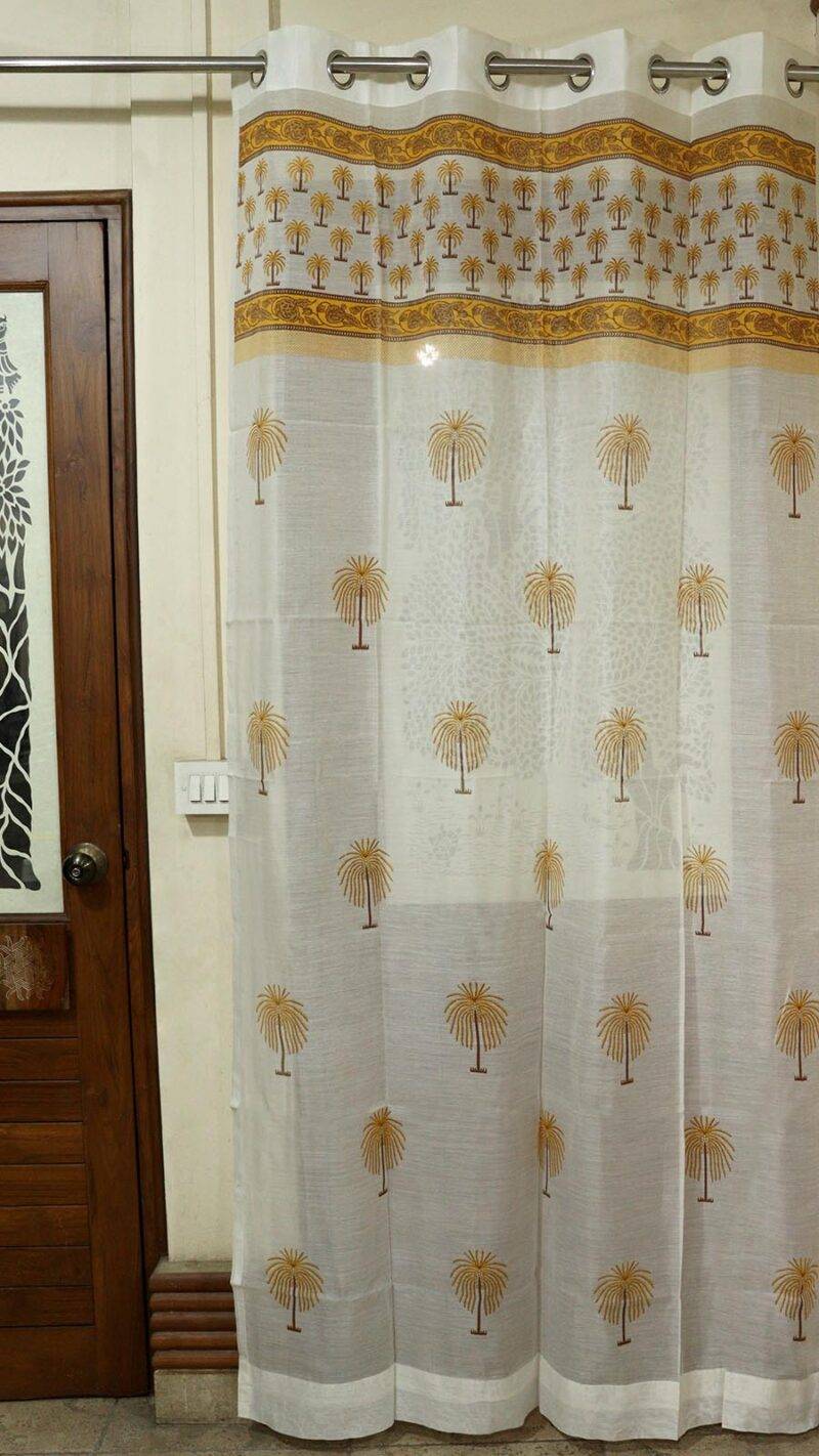 Chanderi Hand Block Curtain