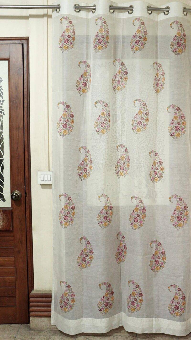 Chanderi Hand Block Curtain