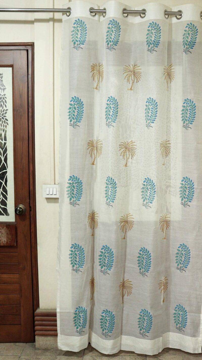 Chanderi Hand Block Curtain